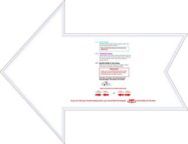 Yardsign Arrow 18inx24in Front guideline preview