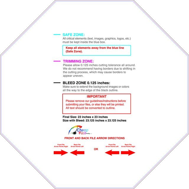 Yardsign Octagon 23inx23in Front guideline preview