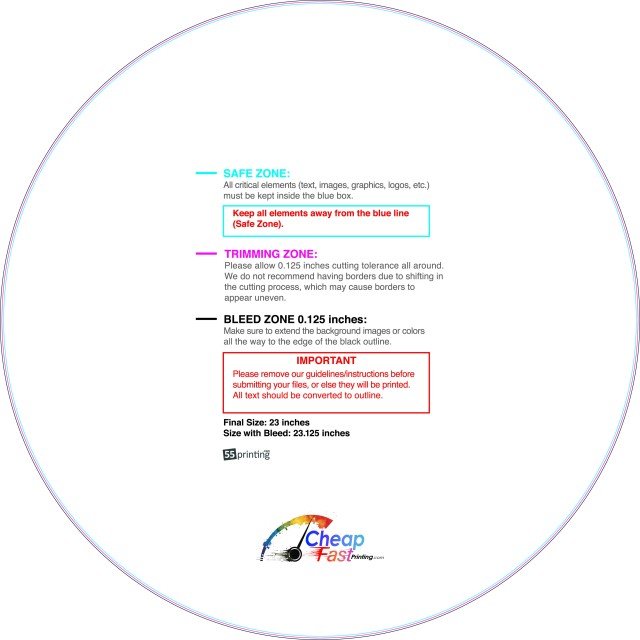 Yardsign Circle 23in guideline preview